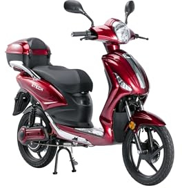Tecnobike Shop Bici Elettrica a Pedalata Assistita Biciclette Elettroniche Alimentate Z-Tech ZT-09-AL 250w 12Ah Batteria al Litio (Rosso)