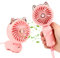 Gukasxi Tragbarer Handventilator Faltbarer Mini USB Ventilator mit Wiederaufladbarem Akku Klein 3-Gang Tischventilator für Büro, Innen, Außen, Reisen, Make-up (Rosa)