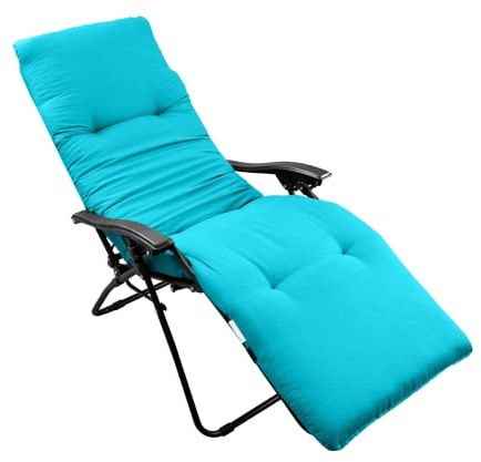 CHELY INTERMARKET Cojín Acolchado 180x55x8cm Azul Turquesa Claro Exterior Tumbonas Sillas Jardín Terraza Cómodo Poliéster Respaldo Largo Palets Reclinables Sujeción Elástica Vacaciones