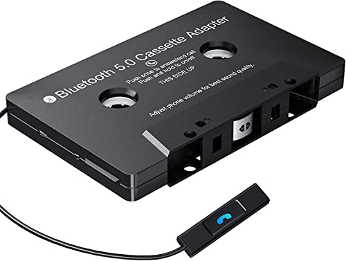 Cassette Adaptador Bluetooth 5.0 para Coche, Con Micrófono y Control de Botones para Responder Llamadas