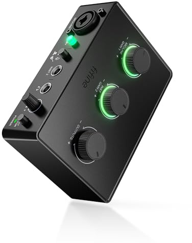 FIFINE PC Audio Mixer for Recording Music, USB Interface for Streaming and Podcasting with XLR, Monitor, 48V Phantom Power, Gain Knob, for Instrument Guitar/Video Content Creation/Vocal-Ampli 1