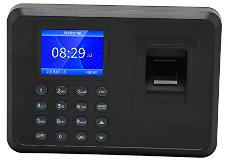 Biometrische Zeiterfassungsmaschine für Mitarbeiter mit Fingerabdruck Stempeluhr, 2,4 Zoll LCD Display, 1000 Benutzer Kapazität, ideal für kleine Unternehmen und Büros