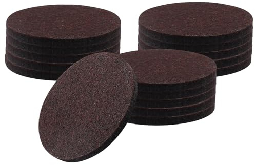Rierdge 16 Pcs 3”/75mm Felt Furniture Pads Brown Round Self Adhesive Furniture Pads 5mm Thick Anti Scratch Floor Protectors for Furniture Feet Chair Legs