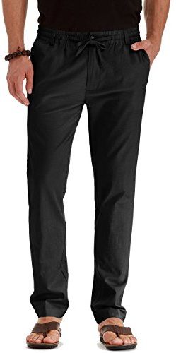 Sailwind Men's Drawstring Linen Pants Casual Summer Beach Loose Trousers