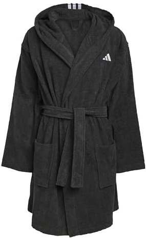 adidas Unisex HOODED BATHROBE, Black, XS