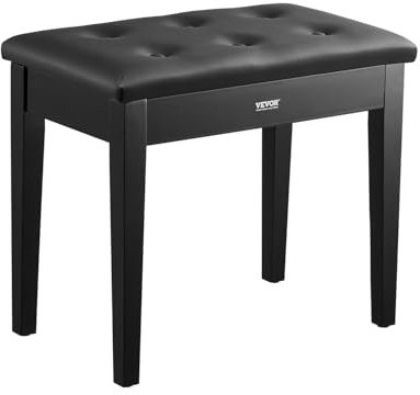 VEVOR Klavierhocker 560 x 350 x 485 mm, Klavierbank, Keyboard-Klavierstuhl mit gepolstertem Kissen, Ablagefach für Notenbücher, Pianobank, Hockersitz, für Schminktisch, Wohnzimmer, Schlafzimmer