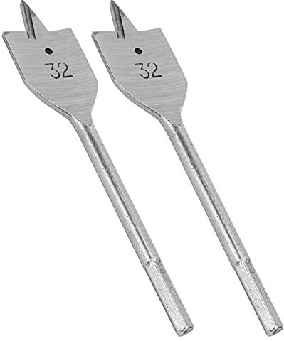 Spade Boring Drill Bit 32mm Flat Wood Drill Bit Set with Cutting Thorn Design High Carbon Steel for Woodworking Hole Opening Spade Drill Bits