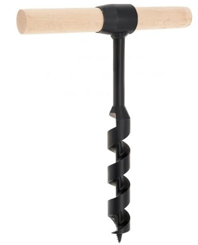 Hand Auger Wood Drill, Multipurpose Manual Hand Drill, Heavy Duty Steel Hand Auger Gear Tool for Camping, Bushcrafting, Outdoor, Hiking