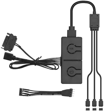 AYWHP RGB Converter 12V zu 5V ARGB Controller Hub - Dual Control mit Mainboard-Sync/Manueller Steuerung, 5V/3Pin 12V/4Pin ARGB Adapter, Kompatibel mit RGB Mainboards