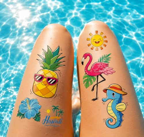 Leesgel Tatuering, barn, 104 motiv, sommar, strand, hawaiiansk pool, leksak, pojke