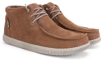 WALK IN PITAS | WP150 HI WATERPROOF | Stivali casual da uomo | Stivaletti in pelle| Scarpa urbani | Mocassini | Nautiche | Sneakers Casual | Senza lacci | Calzature Walkinpitas | Camel | 42