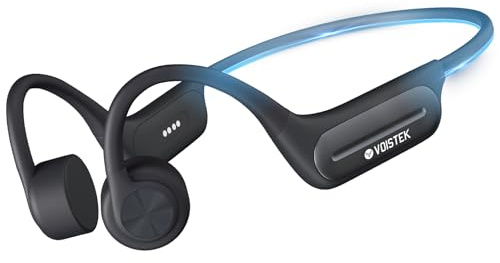 Voistek Cuffie Conduzione Ossea Bluetooth, Auricolari Sportivi Open Ear Wireless IPX8 Impermeabili con Lettore MP3 Integrato da 32GB, Cuffie per Corsa, Ciclismo, Fitness e Guida (Grigio)