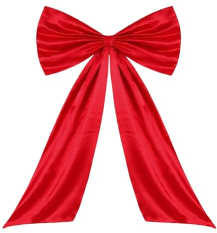 Grands nœuds de Noël pour Sapin, 63,5 x 104,1 cm, Grands nœuds géants pour décoration de fête, de Mariage (Rouge)