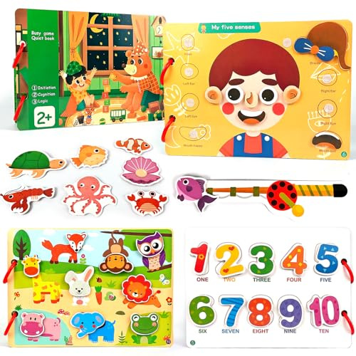 Dubydu Montessori Busy Book for Toddlers 1 2 3 4 5 Year Olds, Busy Board Sensory Toys for Babies, Toddler Educational Travel Toys for Learning Fine Motor Skills, Birthday Gifts for Boys & Girls