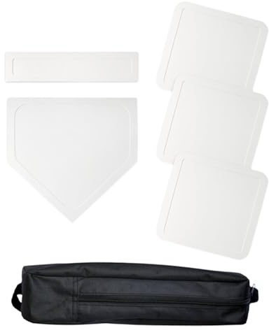 PETSOLA 5 Piezas Base para Béisbol Set de Bases de Softbol Placa del Caucho Resistente Impermeable Seguro Aptas para Entrenamiento Adultos Juegos Al