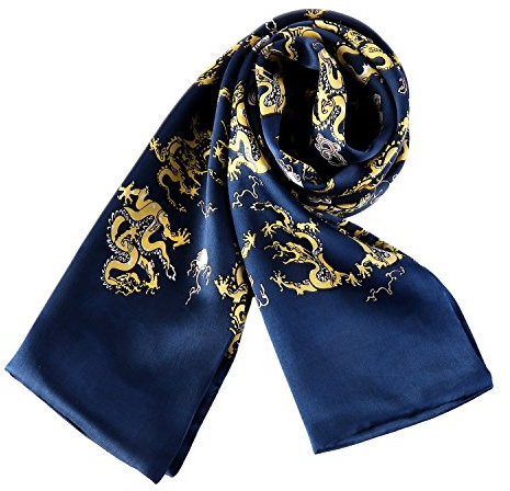 YangtzeStore Bufanda larga Charmeuse de seda satinada para hombre