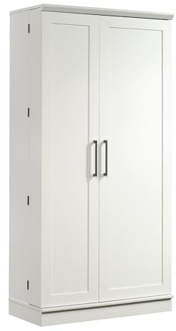 Sauder HomePlus Kitchen Storage Pantry Cabinet with Swing Door Storage and Adjustable Shelves, in Soft White finish