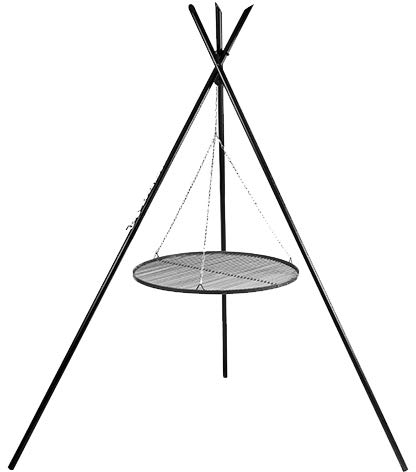 CookKing Schwenkgrill Grill Tripod Dreibeingrill 220cm mit Grillrost 80cm Ǿ Stahl