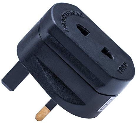 Toothbrush Adaptor Plug UK Charger Adapter Shaver Socket 2 Pin to 3 Pin Electric Converter for Razor Plugs Bathroom Two to Three Prong Charging Tooth Brush Plugs Adapters Electrical Shaving (Black)