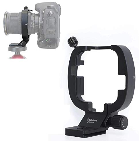 iShoot Tripod Mount Ring, Lens Collar Support Holder for Nikon PC-E Micro NIKKOR 45mm f/2.8D ED and Nikon PC-E NIKKOR 24mm f/3.5D ED Tilt-Shift Lens, Built-in 46mm Arca-Swiss Fit Quick Release Plate