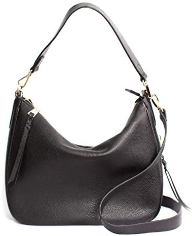 DSLR-kameraväska för kvinnor, snygg äkta läder axelväska för resor, crossbody hobo-kamera bärväska passar Canon Nikon Sony Olympus Digital SLR och spegelfri kamera från Meliae (svart)