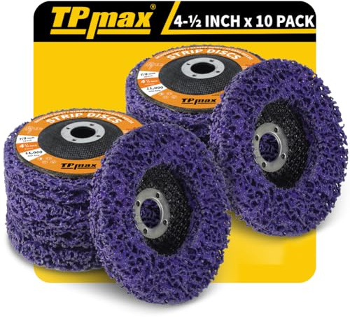 10 Pièces Disques de Nettoyage 115 mm, Dérouillant Disque Abrasif pour Meuleuse d'Angle, CSD Disque pour Métal, Pierre, Bois et Plastique
