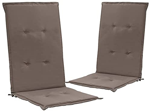 ZEYUAN Gartenstuhlauflagen 2 STK Sitzauflagen Gartenmöbel, Gartenstuhlauflagen, Hochlehner Auflagen, Auflagen Hochlehner, Stuhlauflagen, Taupe 120x50x3 cm