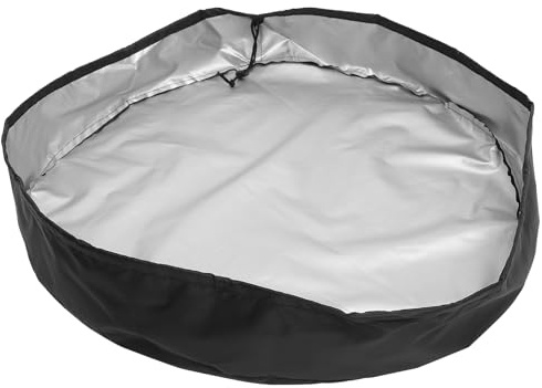 Kisangel 4Pcs Outdoor Barrel Covers with Adjustable Drawstring Waterproof Oxford Cloth Rain Bucket Lid for 55-Gallon Water Buckets Dust and Uv Protection