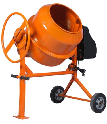 Langjiee Pequeña Máquina De Mortero De Hormigón Eléctrica Vertical Horizontal Mezclador De Alimentación De Cemento Tipo Tambor Mezclador De Cemento Eléctrico 70l