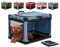 Petsfit Hundebox faltbar, Hundebox Auto für kleine Hunde Katze,Transportbox Hund aus Stoff mit integriertem Aluminium Rahmen,Einstellbare Stoffbezug durch Spiralschlauch,Verstärkung Nähen, S, Blau