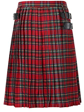 KBOPLEMQ Jupe écossaise pour homme - Jupe traditionnelle à carreaux - Utilité classique - Kilt écossais pour homme - Vêtements viking - Jupe plissée médiévale - Écosse