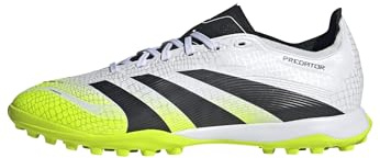 adidas Unisex Predator League Turf Football Boots, Cloud White/Core Black/Lucid Lemon, 8 UK