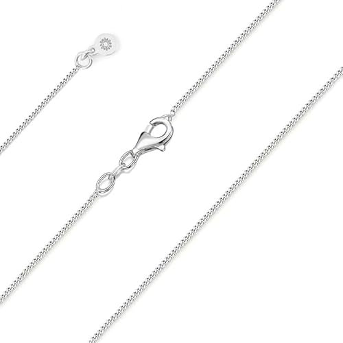 Einzelstück® Panzerkette 45-50cm Silberkette 1.1 mm - Damen Halskette 925 Sterling Silber - verschiedene Längen - Größenverstellbar 50cm, 47cm, 45 cm - ohne Anhänger (Silber)
