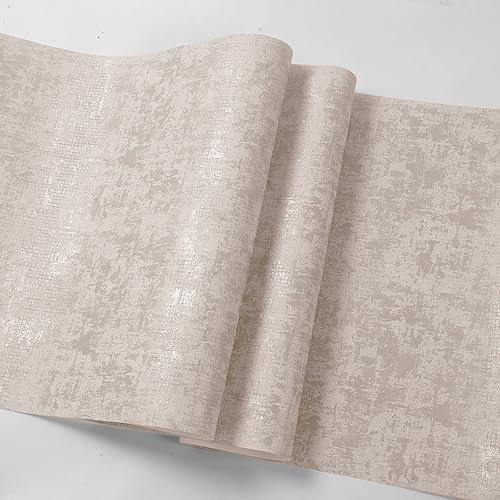Trafagala Beige Brown Mix Plain Wallpaper Metallic Detailing Concrete Effect Wall Paper Roll No Match Wallpaper for Adults Kids Bedroom Living Room Hallway and Stairs