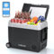 KROAK 55L Tragbarer Kompressor Kühlbox mit Bluetooth-App, Elektrisch Autokühlbox Dual-Zone (-20°C bis +20°C) +Schneidebrett, 12V/24V/230V, Rollen & Trennwand – für Camping, Auto, LKW, Wohnmobil