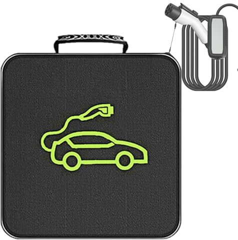 Jumper Cable Bag - Charging Organizer EV Cable Bag, Electric Car Charging Carrying Case | EV Cable, Compact, Electric Car Charger Cord, Waterproof Storage Bag for Travel Home Use, square trumpet, 説明を
