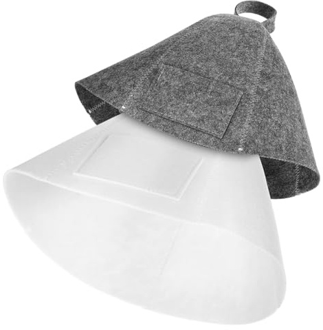 DEARMAMY 2pièces Bonnets De Sauna Feutre Absorbant Eau Lot De Chapeaux De Bain Pour Bain à Vapeur Et Douche Accessoires De Salle De Bain