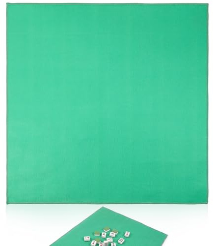 Abaodam Mahjong Tablecloth Mahjong Mat Game Table Thickened Mahjong Mat Mahjong Accessories Mahjong Game Mat Noise-reduction Mat Drinking Board Games Mat Square Mahjong Mat for Table Green
