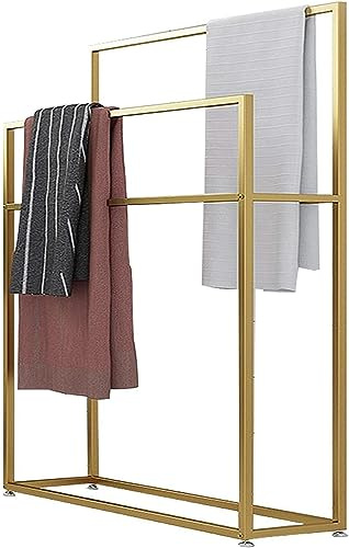 Toallero de metal independiente para toallas de baño, soporte para toallas de baño y estante de secado para un almacenamiento eficiente del baño (D: 85 x 20 x 110 cm)