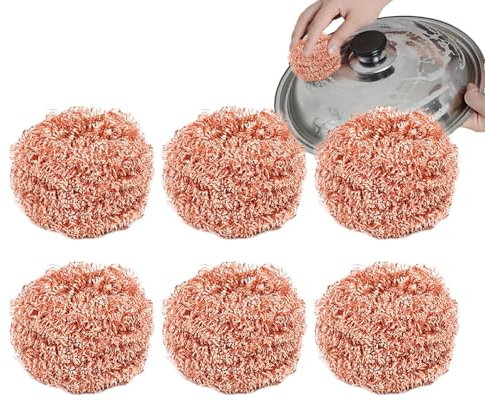 Estropajo De Cobre para Platos,Limpiador Cocina Limpieza Profunda Duradero | Utensilios De Limpieza con Cepillo para Sartenes Placas De Cocción Hornos Campana Extractora Y Estufas