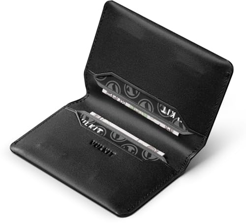 VULKIT Slim Minimalist Card Holder RFID Blocking Leather Credit Card Holder Front Pocket Wallet Magnetic Closure