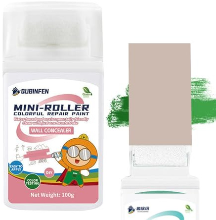 Liten färgrulle, väggrullborste med färg för touch up | tvättbar bärbar