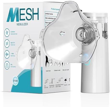 FONCBIEN Nébuliseur pour Adultes et Enfants, Rechargeable Nébuliseur Inhalateur Portable Facile à Utiliser et à Nettoyer Inhalateur à vapeur pour une utilisation à domicile et en voyage