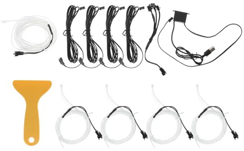 Ipetboom Striscia LED per Interni Auto USB 5v Colore Blu in Resina, Luce D'atmosfera Facile da Installare senza Danneggiare gli Occhi, Decorazione Elegante per Interni Auto