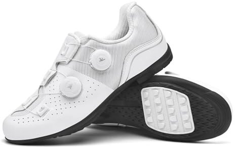 Hixingo Zapatilla de Ciclismo Hombre MTB Mujere Zapatos Bicicleta de Carretera Montaña Exterior con Suela de Goma, Double verrouillage, Unisex Autopista Zapatillas de Ciclismo