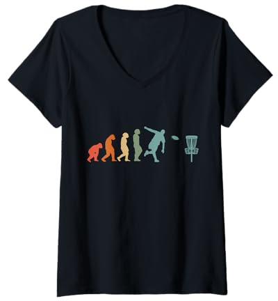 Femme Disc-Golf-Joueur Disc-Golfing Game Vintage Disc-Golf T-Shirt avec Col en V