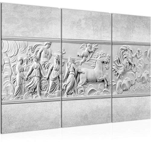 Runa Art Antico Bassorilievo Roma Quadri Soggiorno Grande Bianca 120 x 80 cm 3 Pezzi Decorazione Murale 025631c