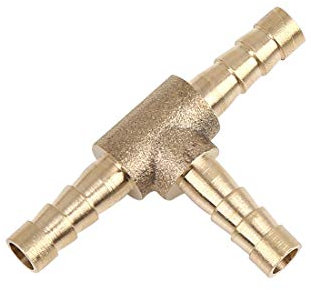 X AUTOHAUX 5mm Hose Barb Brass Joiner Tee 3 Way Adaptor for Air Water Oil Pipe
