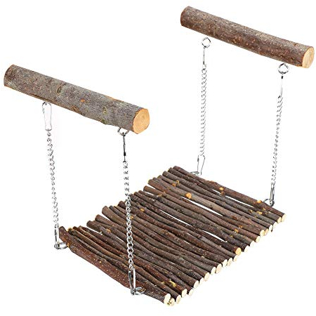 Haustier Sommer Hängematte Holz Hängebrücke Hamster Schaukel Kleintiere Käfig Stehbar Spielzeug für Kaninchen Hamster Chinchilla