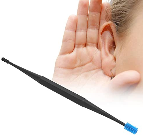 Öronpetare, öronplockare i Silikon, Massagerengöring Dubbelhövdad öronpetare Borttagning Av öronvax(Förpackning av blå kartong)